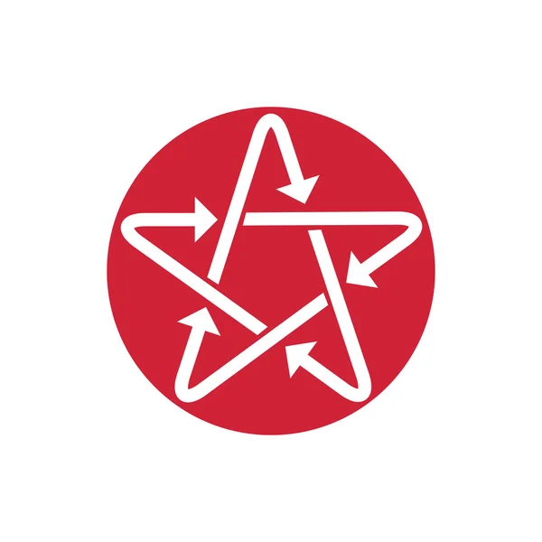 Icona stella con frecce . — Vettoriale Stock