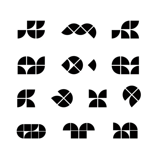 Ensemble d'icônes géométriques simplistes, symboles vectoriels abstraits . — Image vectorielle