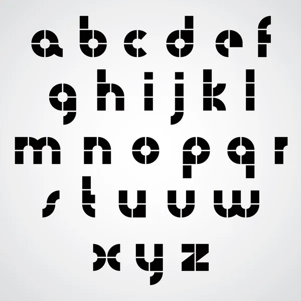 デジタル アルファベット、モダンなスタイルのベクトル フォント. — ストックベクタ