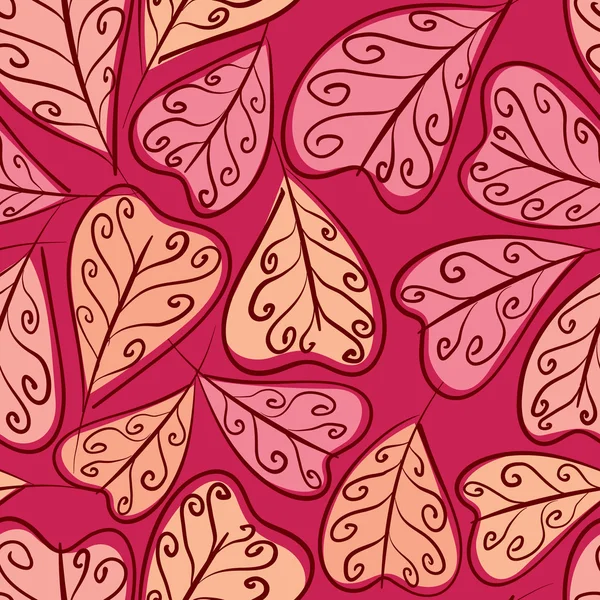 Autumn leaves seamless pattern, floral vector seamless backgroun — Stock Vector