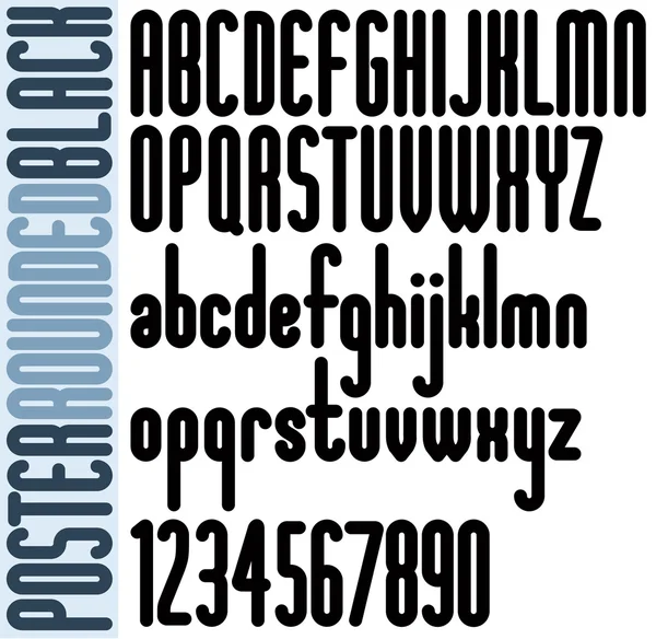 Αφίσα στρογγυλεμένες τολμηρό συμπυκνωμένη γραμματοσειρά ψηλά για πρωτοσέλιδα. — Διανυσματικό Αρχείο