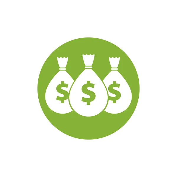 Icono de dinero con tres bolsas, vector . — Vector de stock