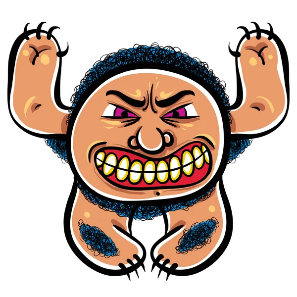 Angry cartoon monster, vector illustration. — Stock Vector