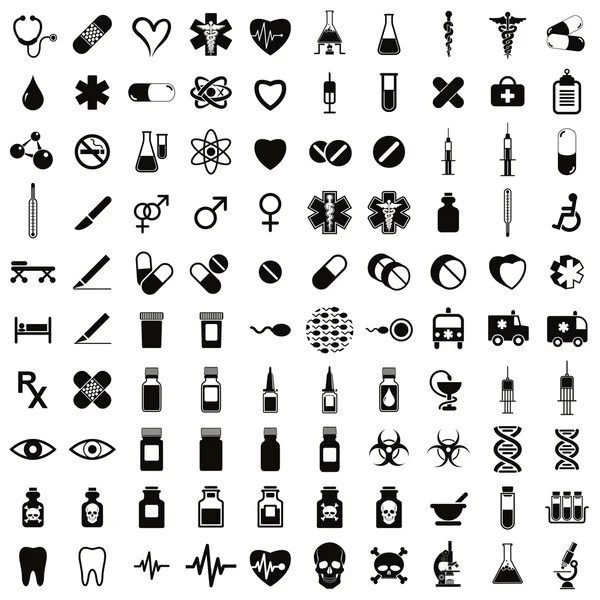 100 tıbbi Icons set.