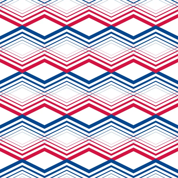 Zig zag geometric pattern, vector retro style background. — Stock Vector