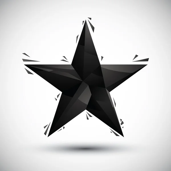 Icono geométrico estrella negro hecho en estilo moderno 3d, mejor para su uso — Vector de stock