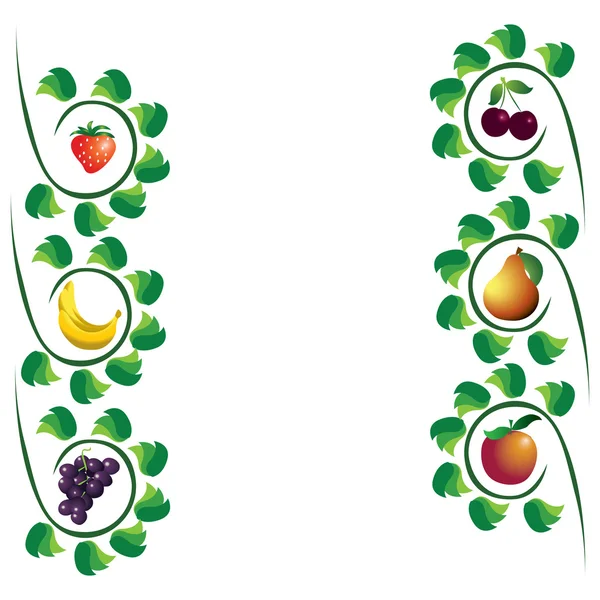 Frutas composição abstrata, conjunto de ícones de frutas diferentes, vetor i — Vetor de Stock