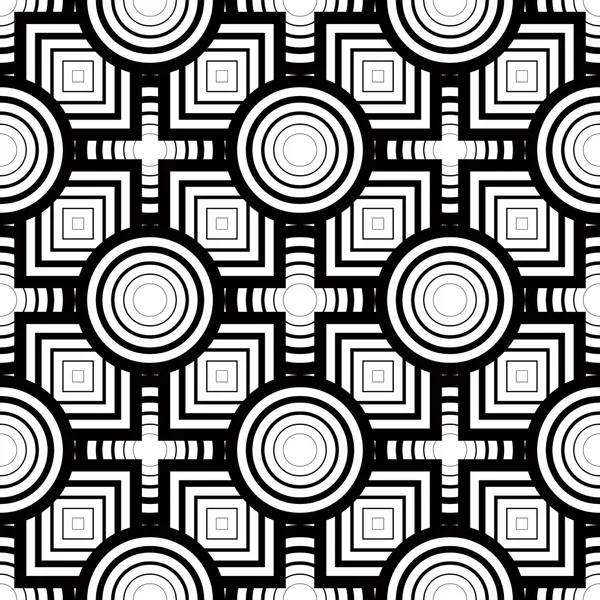 シームレスな黒と白の幾何学的パターンは、単純なベクトルを — ストックベクタ
