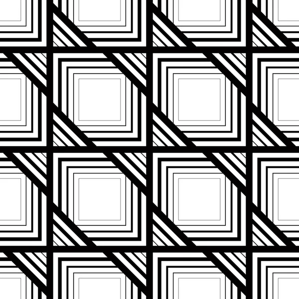 Seamless black and white pattern, simple vector stripes geometri — Stock Vector