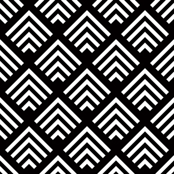 シームレスな幾何学的なベクトルの背景、単純な黒と白の str — ストックベクタ