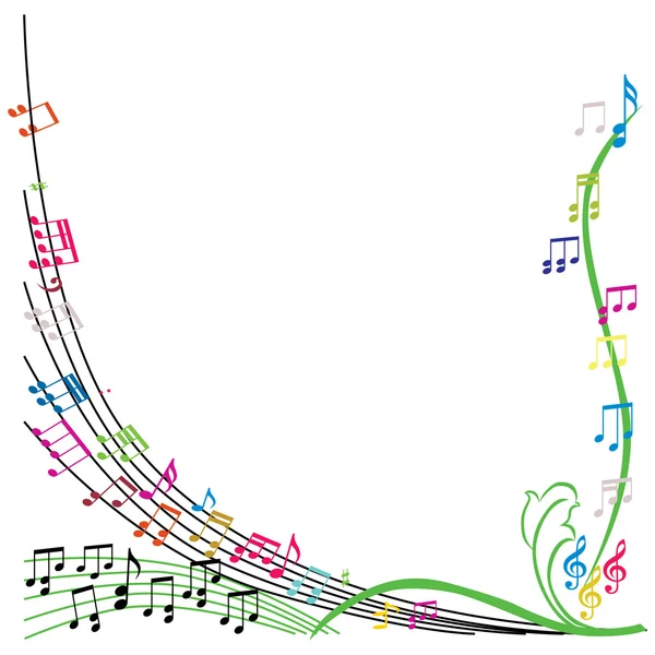 Music notes composition, stylish musical theme background, vecto — Stock Vector