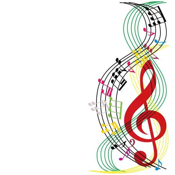 Composição de notas de música, fundo do tema musical, analfabetismo vetorial — Vetor de Stock