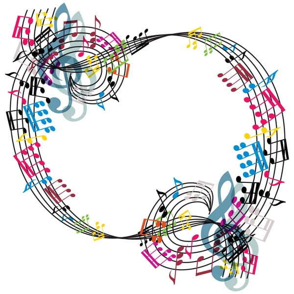 Music notes composition, stylish musical theme background, vecto — Stock Vector