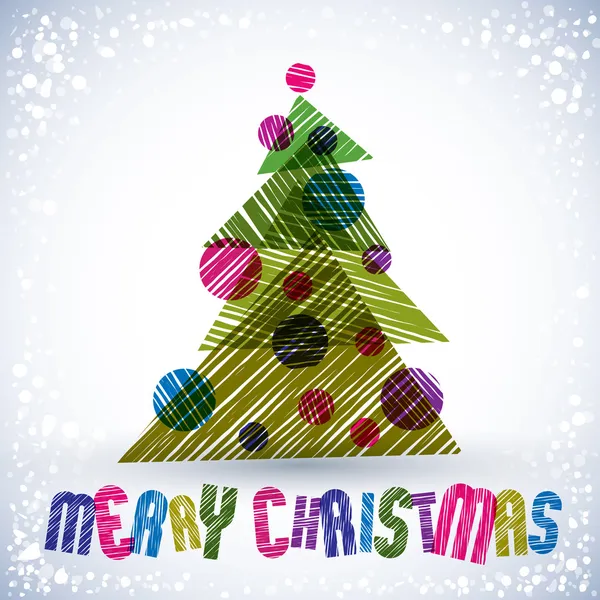 Christmas gratulationskort, vektor, merry christmas bokstäver. — Stock vektor