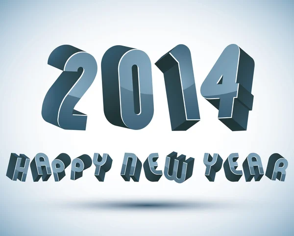 Κάρτα Ευτυχισμένο το νέο έτος 2014 με φράση που έκανε με 3d ρετρό στυλ ge — Διανυσματικό Αρχείο