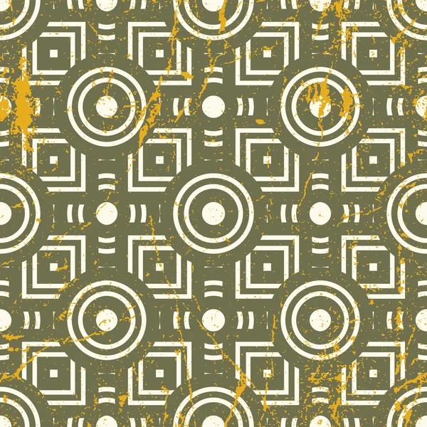 Old geometric seamless pattern, vintage vector repeat background — Stock Vector