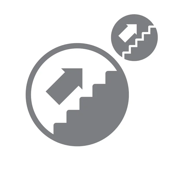 Treppen nach oben Vektor einfaches einfarbiges Symbol isoliert auf weißer Rückseite — Stockvektor
