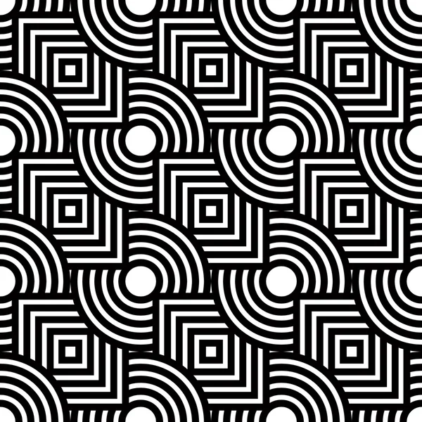 Motif géométrique sans couture, bande simple vectorielle noire et blanche — Image vectorielle
