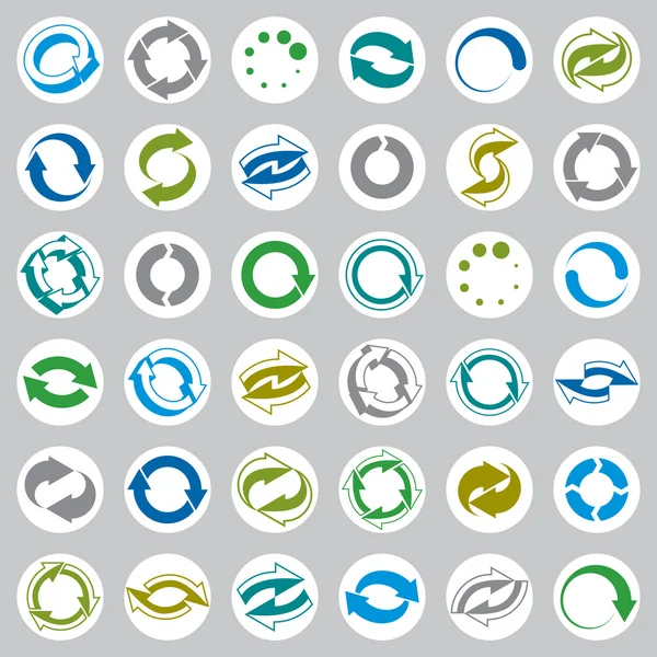 Herladen iconen vector set lus pijlen, vernieuwen, web thema beleid — Stockvector