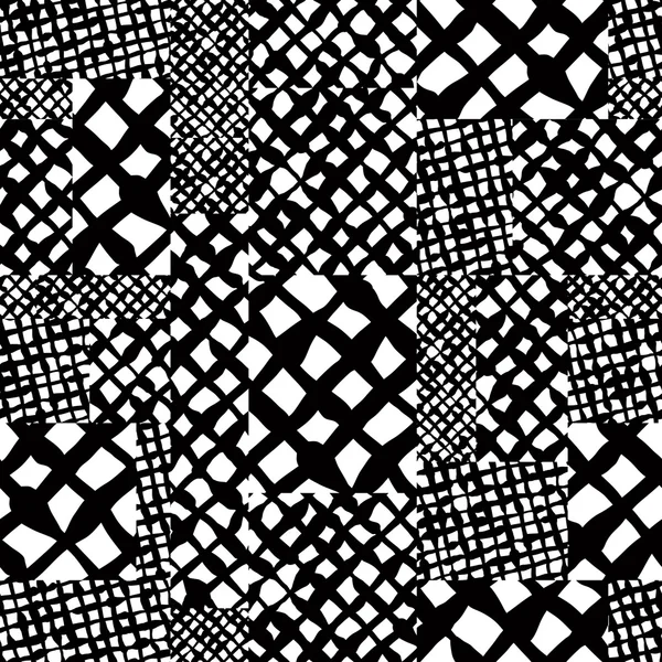 Lignes dessinées à la main textures motif salissant sans couture, vecteur main dr — Image vectorielle