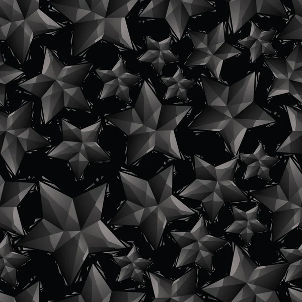 Motif sans couture étoiles noires, répétition géométrique de style contemporain — Image vectorielle