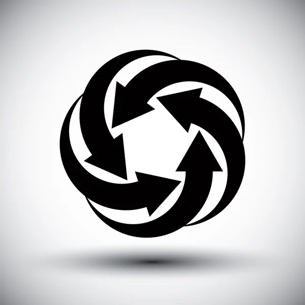 Cinque frecce loop icona concettuale, astratto nuova idea vettoriale symbo — Vettoriale Stock