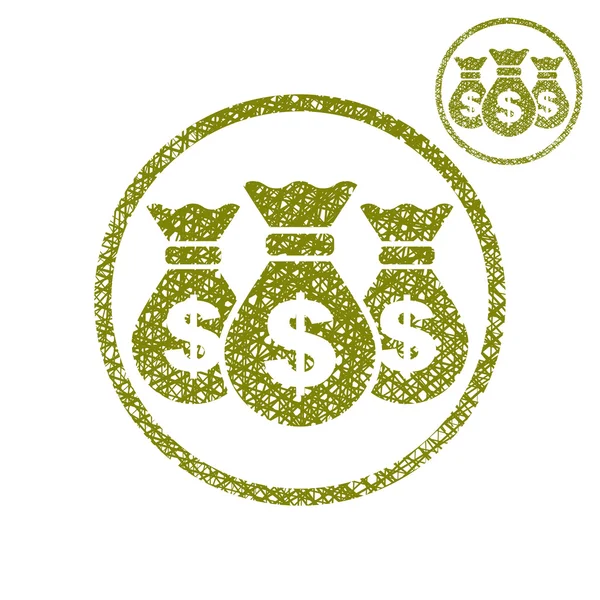 Tres dinero bolsa vector simple icono de un solo color aislado en whit — Vector de stock