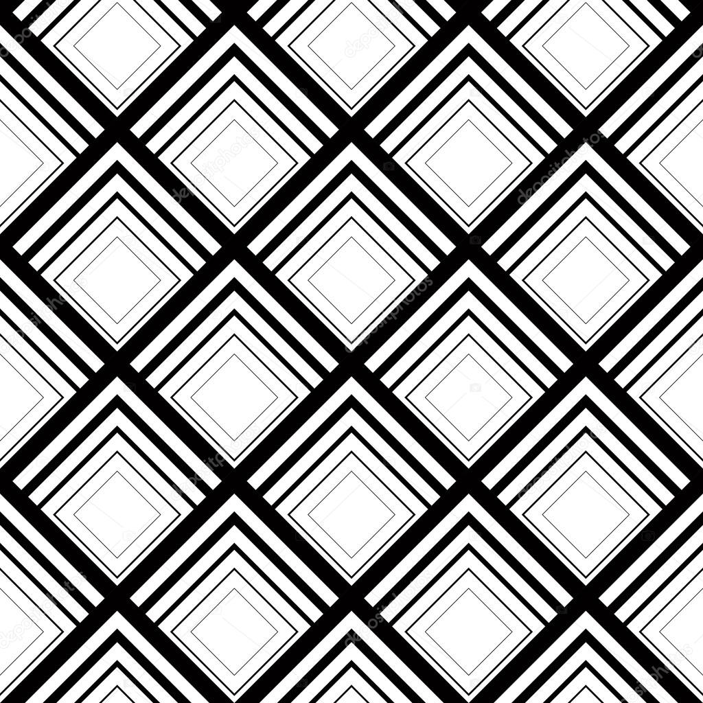 Seamless geometric vector background, simple black and white str