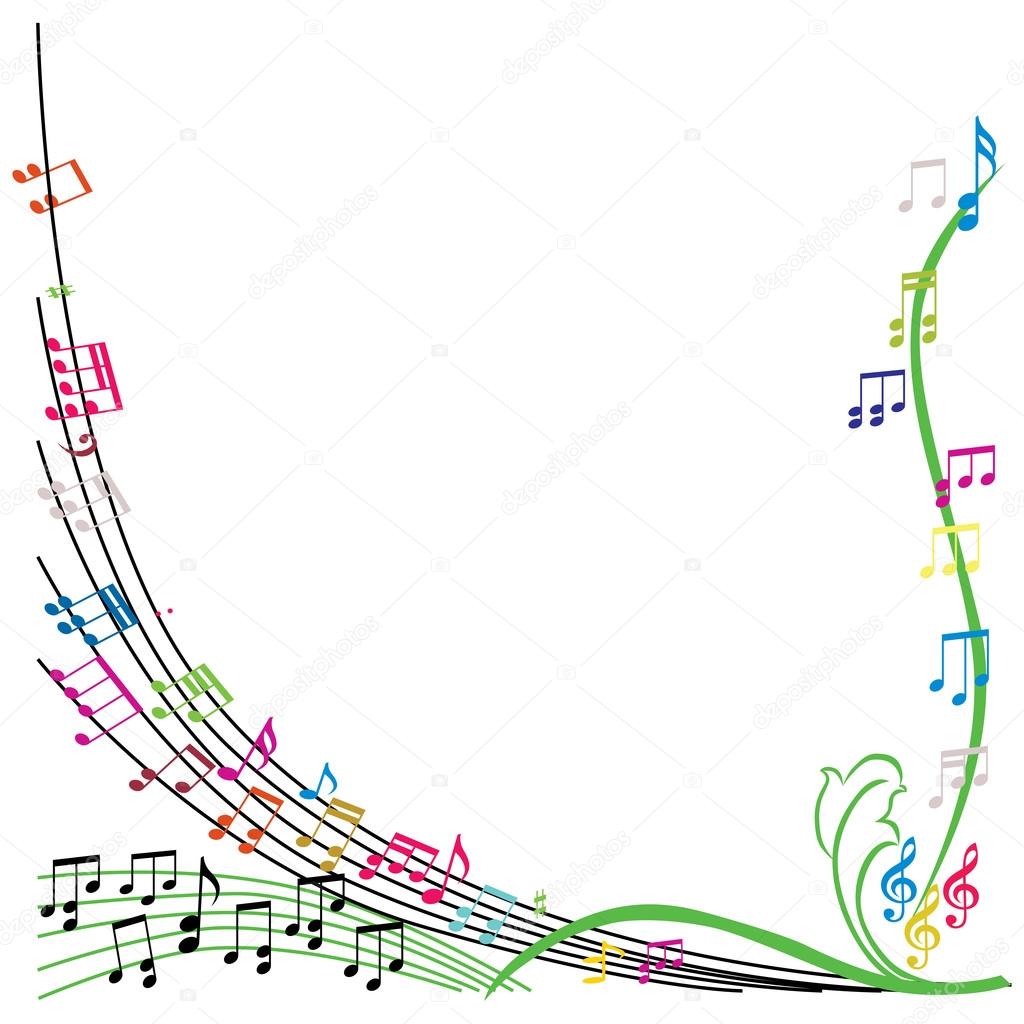 Music notes composition, stylish musical theme background, vecto