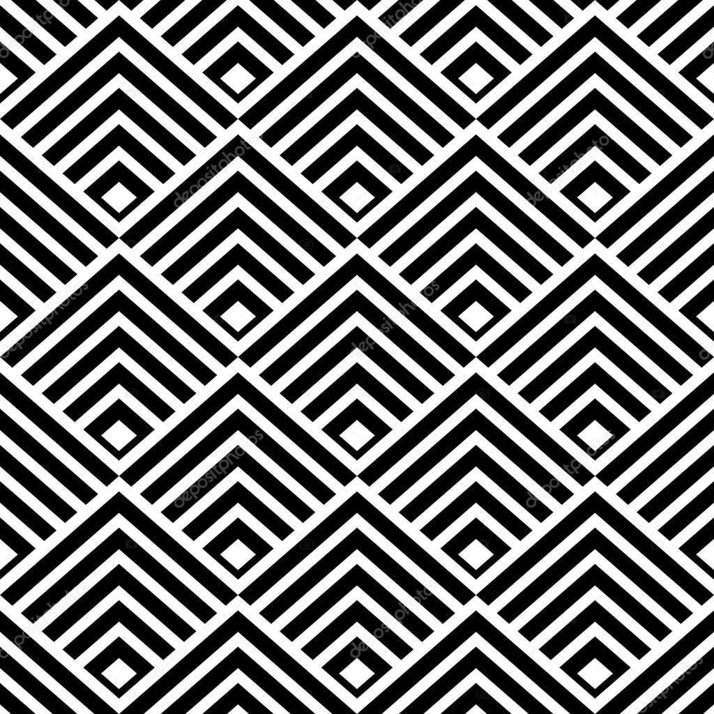 Seamless geometric vector background, simple black and white str