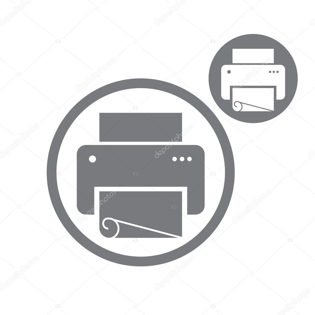 Printer vector simple single color icon isolated on white backgr