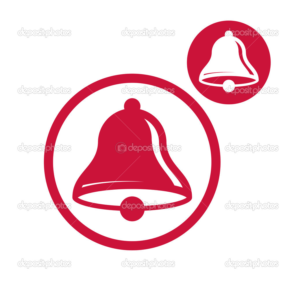 Bell vector simple single color icon isolated on white backgroun