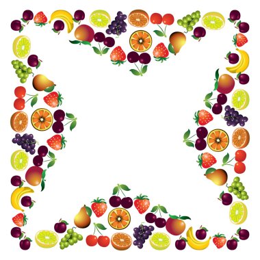 farklı meyveler, sağlıklı gıda Tema comp ile yapılan meyve çerçeve