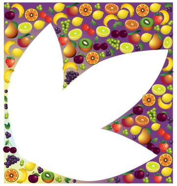 meyve soyut kompozisyon, farklı meyve simge seti, vektör f