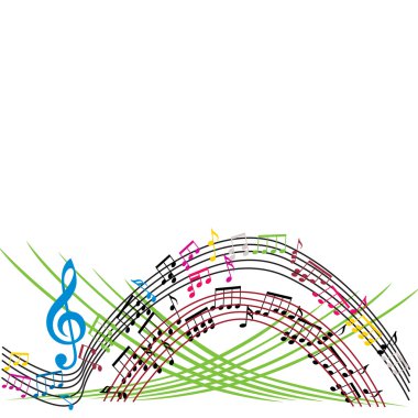 müzik notlar arka plan, şık müzikal Tema kompozisyon, vecto