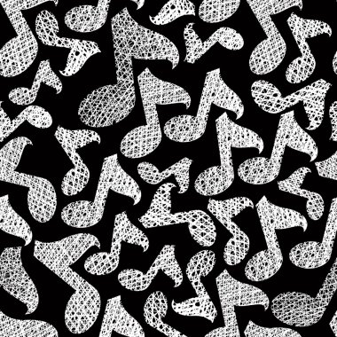 müzik notlar seamless modeli, müzikal Tema yinelenen vektör bac