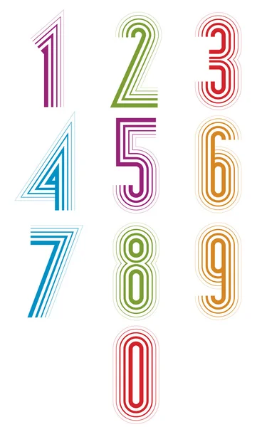 Echo lined numbers vector set. — Stock Vector