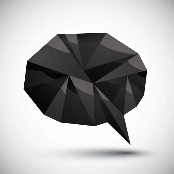 Ícone geométrico de bolha de discurso preto feito em estilo moderno 3d, melhor —  Vetores de Stock