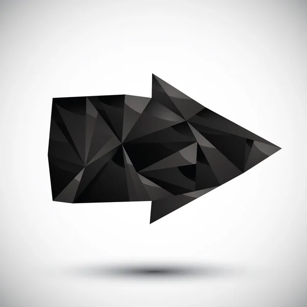 Icono geométrico de flecha negra hecho en estilo moderno 3d, mejor para su uso — Archivo Imágenes Vectoriales