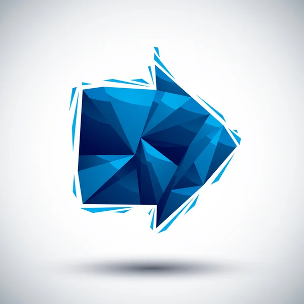 Icône géométrique en forme de flèche bleue fabriquée dans un style moderne 3D, idéale pour une utilisation — Image vectorielle