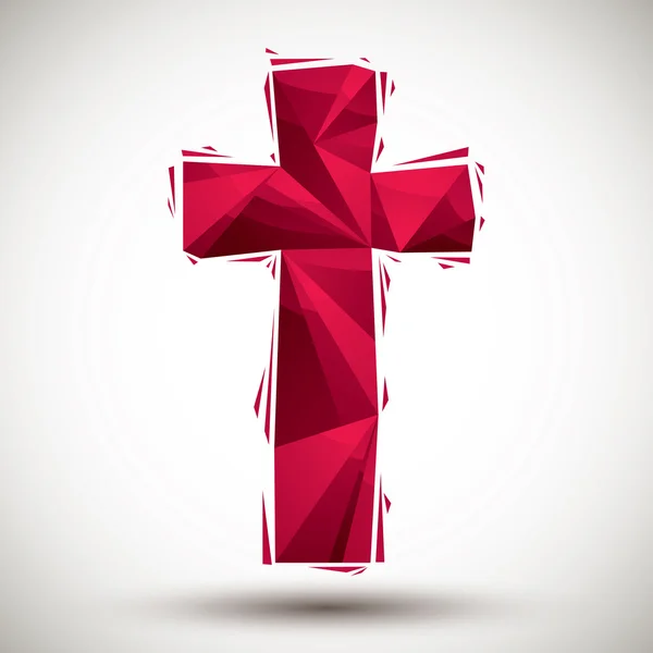Cruz roja icono geométrico hecho en estilo moderno 3d, lo mejor para usar un — Archivo Imágenes Vectoriales