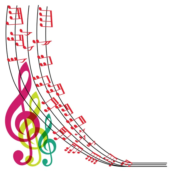 Musik noterar sammansättning, musikaliska tema bakgrund, vektor illust — Stock vektor