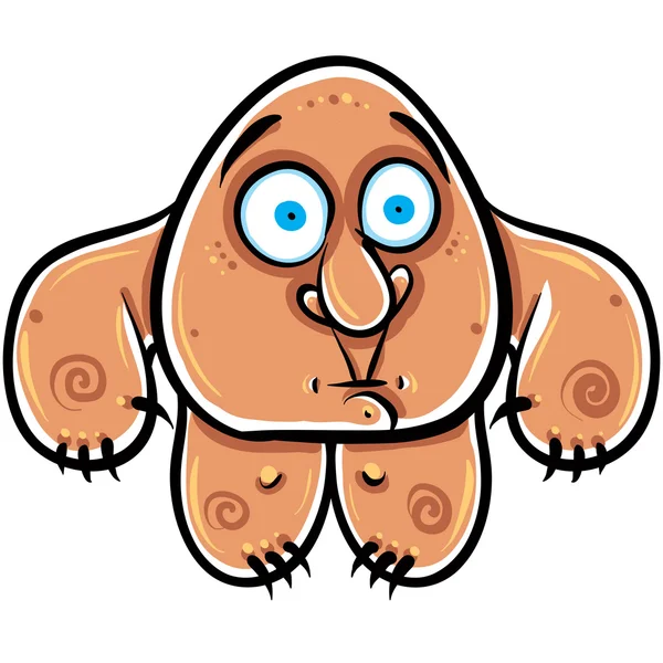 Grappige cartoon monster, vectorillustratie. — Stockvector