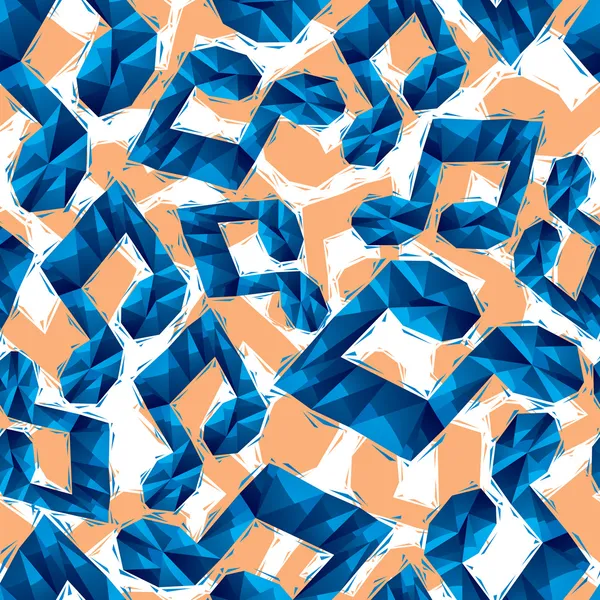 Blaue Noten nahtloses Muster, geometrischer zeitgenössischer Stil — Stockvektor