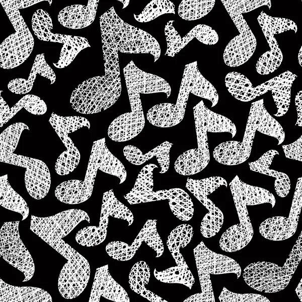 Notas de música patrón sin costura, tema musical repitiendo vector bac — Archivo Imágenes Vectoriales