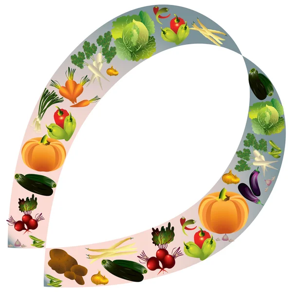 Gemüse Vektor Hintergrund mit Platz für Text, gesunde Ernährung t — Stockvektor