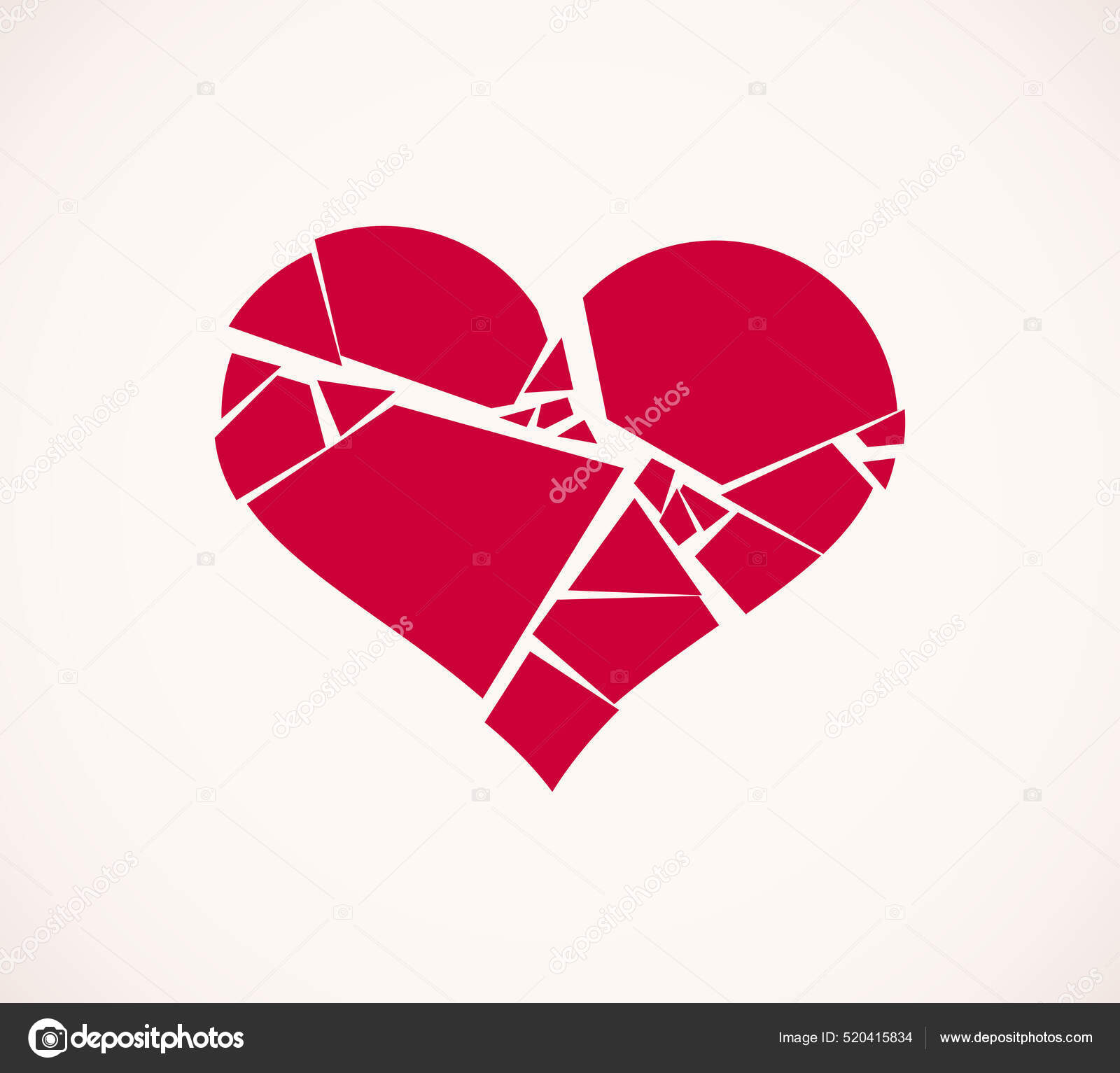 ハートブレイク ハートガラスのベクトルのロゴやアイコンのような作品に壊れた 壊れた