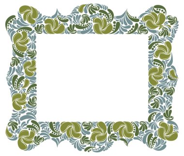 Yapraktan yapılmış çiçek çerçevesi vektör vintage tasarımı, dekoratif boş klasik stil sınırı, lüks güzel arkaplan, davet veya metin için yeri olan tebrik kartı.