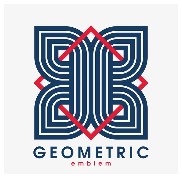 Logotipo Vector Geométrico Abstracto Aislado Blanco Diseño Gráfico Lineal Símbolo — Vector de stock