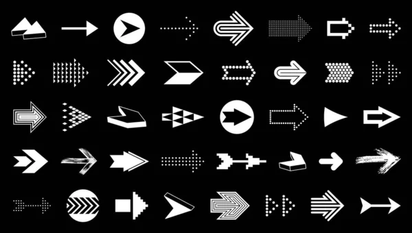Divers Curseurs Flèches Ensemble Vectoriel Différents Styles Formes Concepts Flèches — Image vectorielle